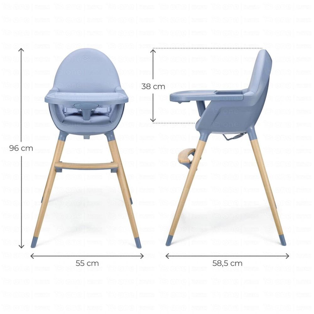Chaise haute 2en1 FINI 2 x Nordic Breeze - Kinderkraft - bleu