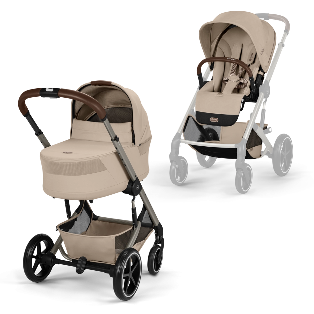 Pack Duo Balios S Lux 4 - Modèle 2026 + Nacelle Cot S Lux - CYBEX - Almond Beige