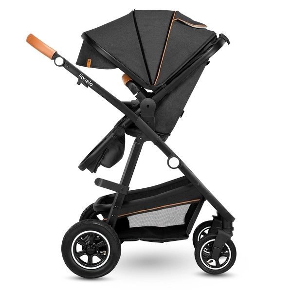Poussette Lionelo Amber + Nacelle + Coque Auto Astrid - Grey Graphite
