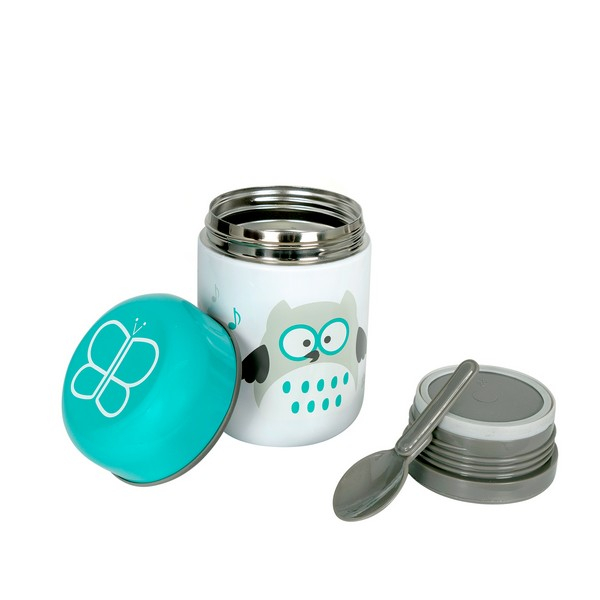 Isothermal Container with Spoon and Bowl BBlüv Foöd - Aqua