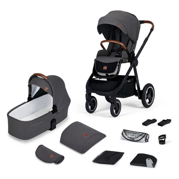 Poussette Kinderkraft Everyday + Nacelle - Dark Grey/ Châssis Black