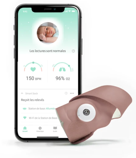 Babyphone Owlet Smart Sock 3 - Puderrosa
