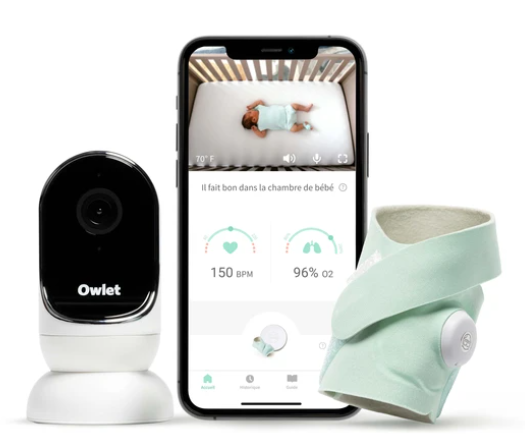 Pack Surveillance Owlet Smart Sock 3 + Babyphone Cam