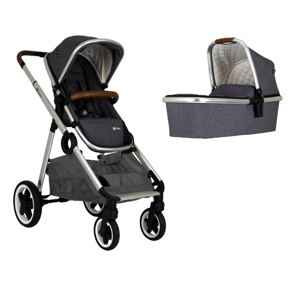 Poussette Qtus DuetPro + Nacelle - Gris Foncé