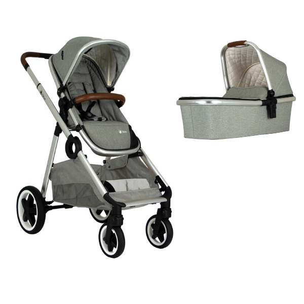 Poussette Qtus DuetPro + Nacelle - Gris Clair
