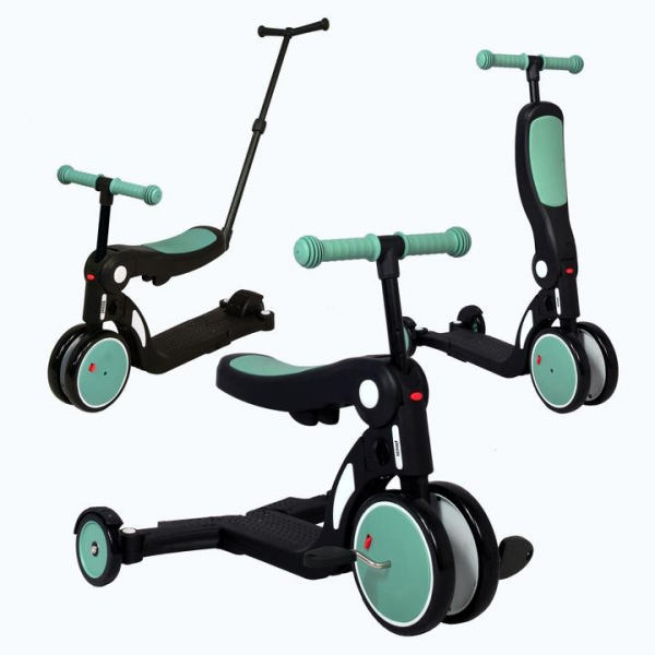 Scootizz,draisienne évolutive 5 en 1 avec barre de poussée adulte - Vert