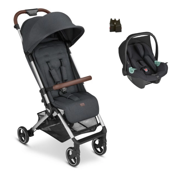 ABC Design Ping Two Stroller - Storm + Tulip Car Seat - Black (2022)