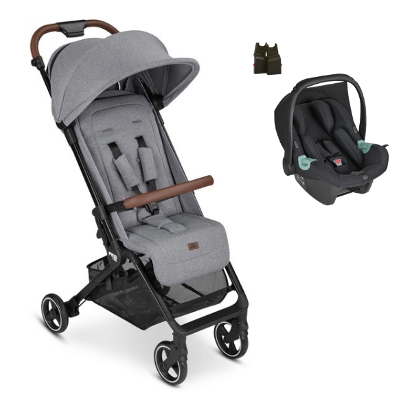 ABC Design Ping Two Stroller - Tin + Tulip Car Seat - Black (2022)