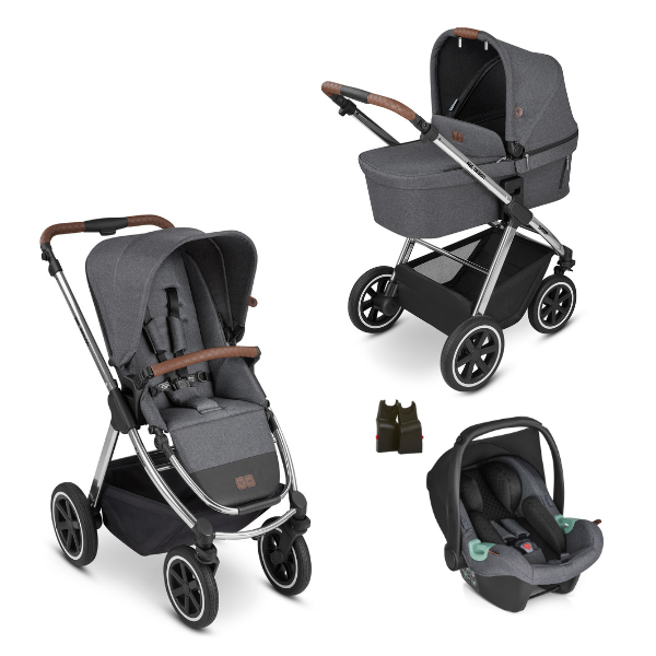 Poussette ABC Design Samba + Nacelle + Coque Auto Tulip Diamond Edition - Asphalt (2022)