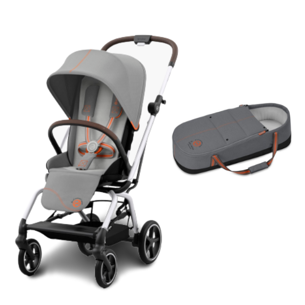 Cybex Eezy S Twist PLUS 2 Stroller - Silver chassis + Cocoon S - Lava Grey (2022)