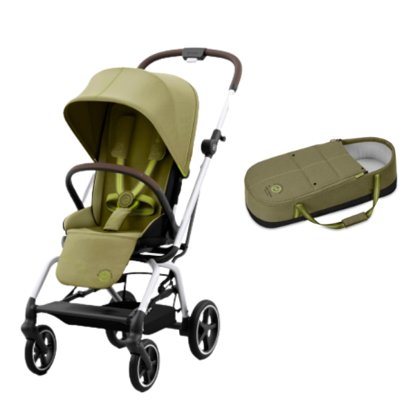 Poussette Cybex Eezy S Twist PLUS 2 - Châssis Silver + Cocoon S - Nature Green (2022)