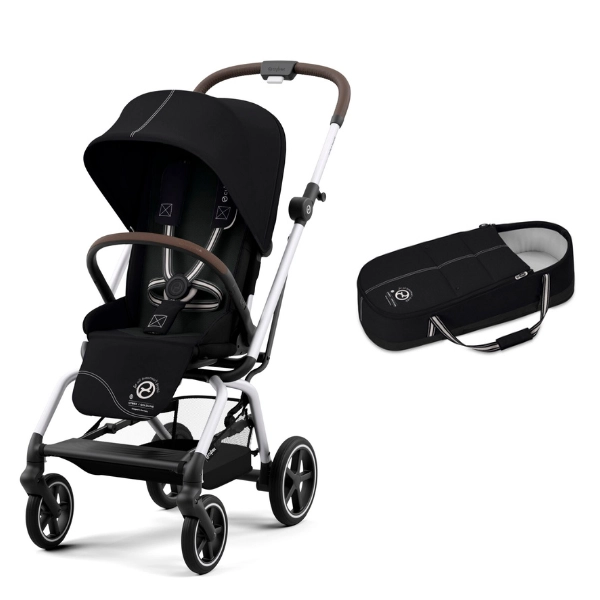 Poussette Cybex Eezy S Twist PLUS 2 - Châssis Silver + Cocoon S - Moon Black (2022)