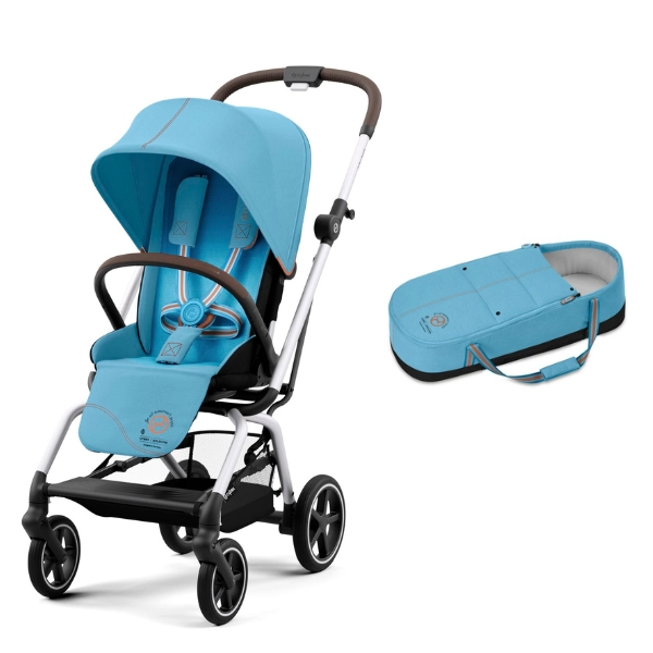 Poussette Cybex Eezy S Twist PLUS 2 - Châssis Silver + Cocoon S - Beach Blue (2022)