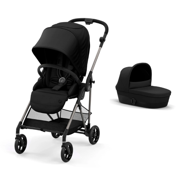 Poussette Cybex Melio 2 Châssis Bronze + Nacelle - Deep Black (2022)