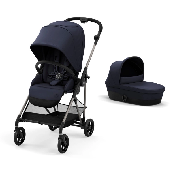 Poussette Cybex Melio 2 Châssis Bronze + Nacelle - Navy Blue (2022)
