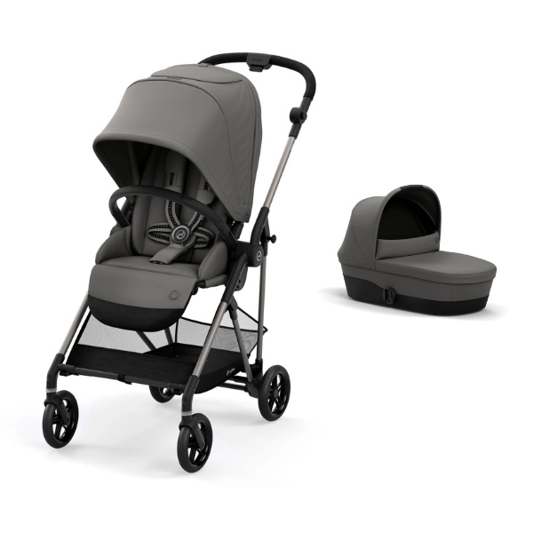 Poussette Cybex Melio 2 Châssis Bronze + Nacelle - Soho Grey (2022)