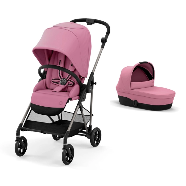 Poussette Cybex Melio 2 Châssis Bronze + Nacelle - Magnolia Pink (2022)