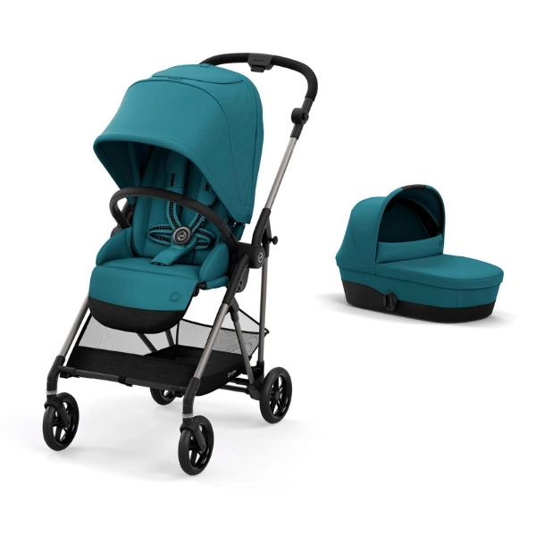Poussette Cybex Melio 2 Châssis Bronze + Nacelle - River Blue (2022)