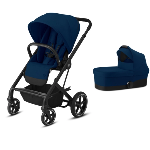 Pack Duo Cybex Balios S Lux - Châssis Black + Nacelle S - Navy Blue (2022)
