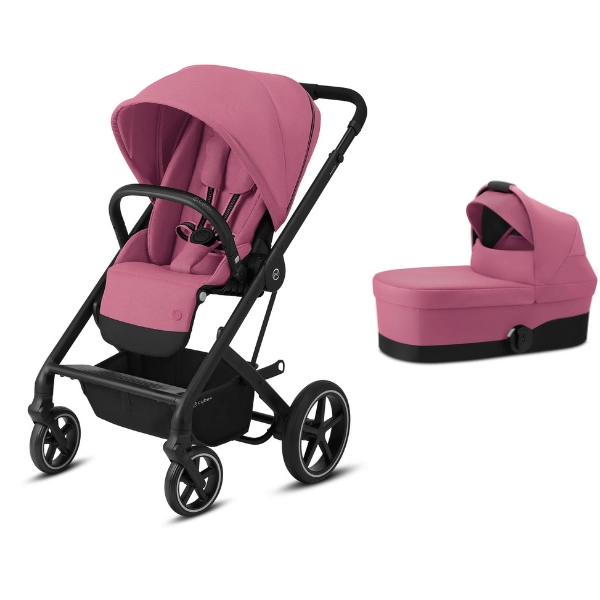 Pack Duo Cybex Balios S Lux - Châssis Black + Nacelle S - Magnolia Pink (2022)
