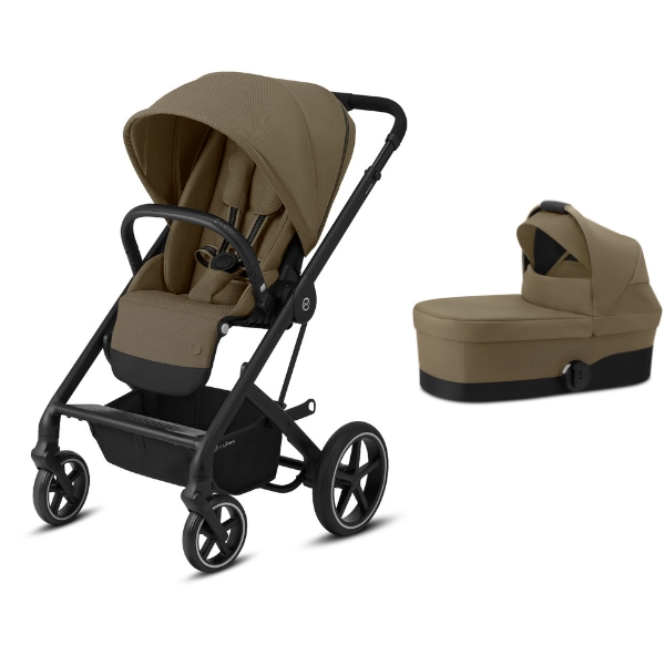 Pack Duo Cybex Balios S Lux - Châssis Black + Nacelle S - Classic Beige (2022)