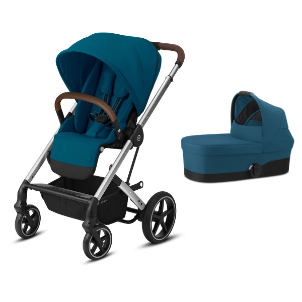 Pack Duo Cybex Balios S Lux - Châssis Silver + Nacelle S - River Blue (2022)