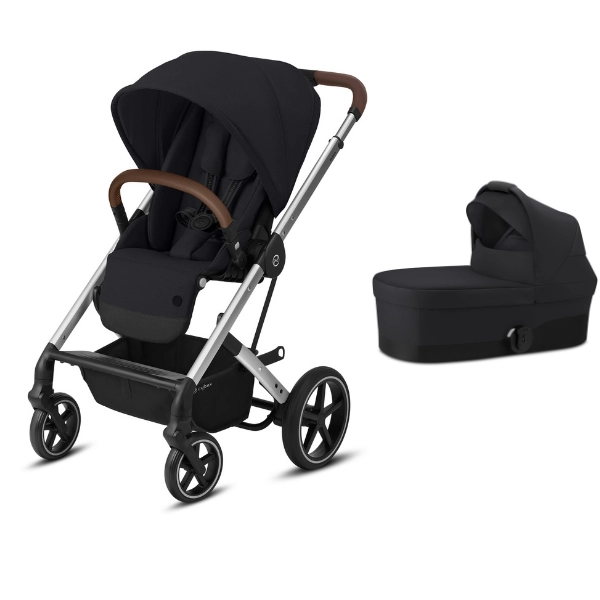 Pack Duo Cybex Balios S Lux - Châssis Silver + Nacelle S - Deep Black (2022)