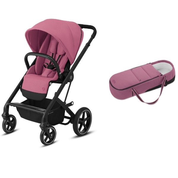 Poussette Cybex Balios S Lux - Châssis Black + Cocoon S - Magnolia Pink