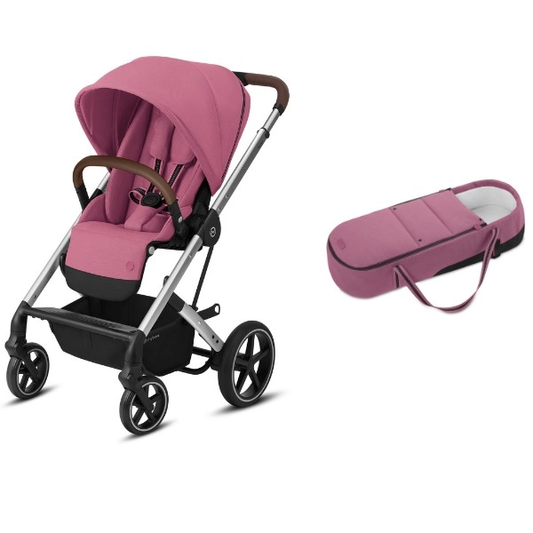 Poussette Cybex Balios S Lux - Châssis Silver + Cocoon S - Magnolia Pink