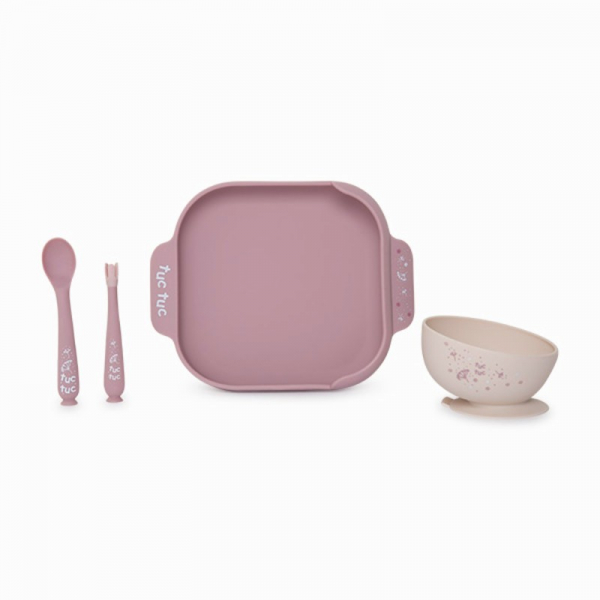 Set Vaisselle Silicone Tuc Tuc - Little Forest Rose