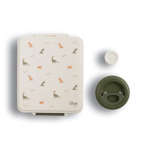 Lemon Meal Box - Dino + Insulated Container - Green