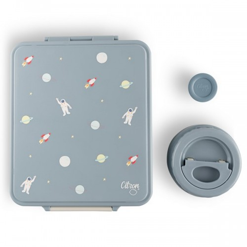 Lemon Meal Box - Spaceship + Insulated Container - Dusty Blue