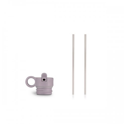 Stopper + Straws Lemon Flask - Purple