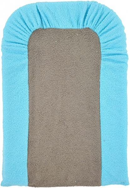 Looping Changing Mat + Towelling Cover - Taupe/Lagoon Blue