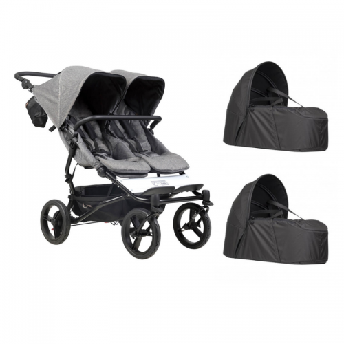 Poussette Double Mountain Buggy Duet V3.2 Luxury Edition - Herrigbone + 2 Cocoon V2