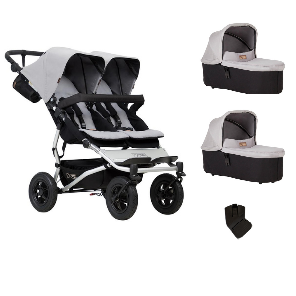 Pack Poussette Double Duet V.3 Silver + 2 Nacelles Carrycot Plus