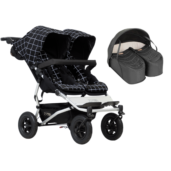 Poussette Double Mountain Buggy Duet V3.2 - Grid + Cocoon Jumeaux