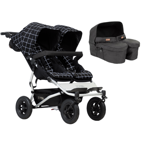 Poussette Double Mountain Buggy Duet V3.2 - Grid + Nacelle Jumeaux