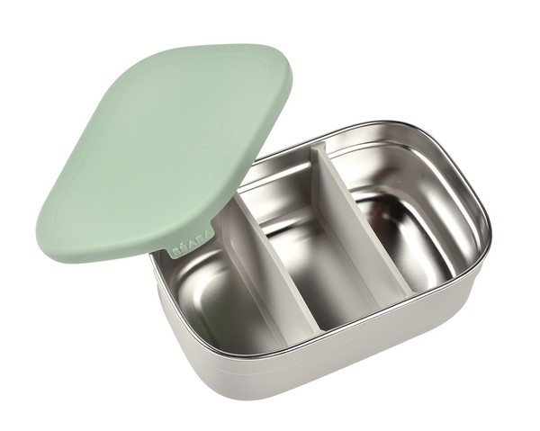 Béaba Stainless Steel Lunch Box - Velvet Grey/Sage Green