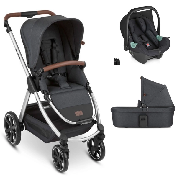 ABC Design Swing Stroller + Carrycot - Storm + Tulip i-Size Carrycot - Black (2023)