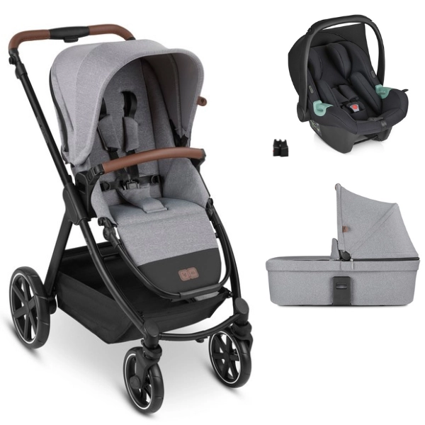ABC Design Swing Stroller + Carrycot - Tin + Tulip i-Size Carrycot - Black (2023)