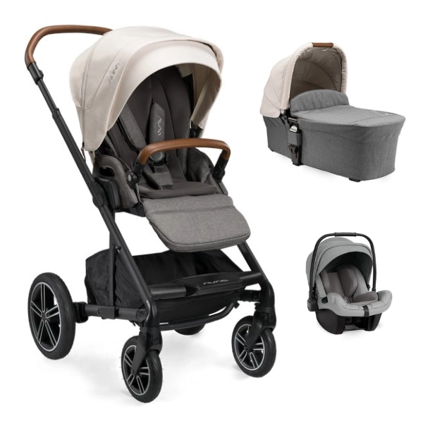 Nuna Mixx Next Stroller + Carrycot - Birch + Pipa Next Car Seat - Frost