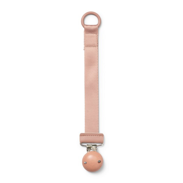 Elodie Wooden Pacifier Clip - Faded Rose