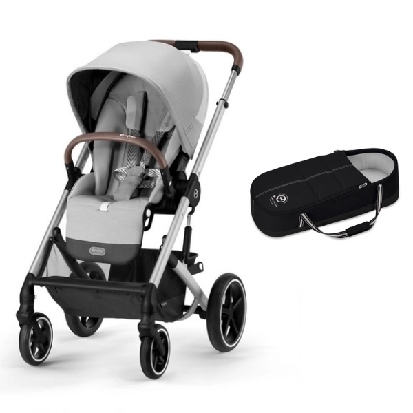 Poussette Cybex Balios S Lux - Châssis Silver/ Lava Grey + Cocoon S - Moon Black (2023)
