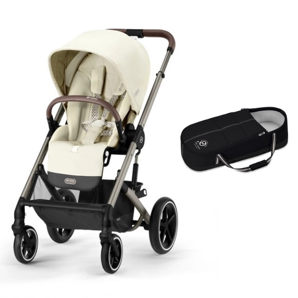 Poussette Cybex Balios S Lux - Châssis Taupe/ Seashell Beige + Cocoon S - Moon Black (2023)
