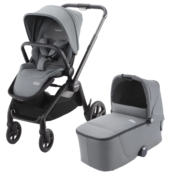 Poussette Recaro Celona - Châssis Noir + Nacelle Prime - Silent Grey