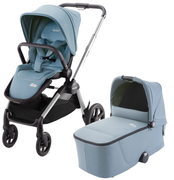 Poussette Recaro Celona - Châssis Noir + Nacelle Prime - Frozen Blue