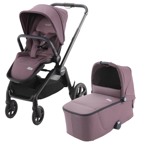 Poussette Recaro Celona - Châssis Noir + Nacelle Prime - Pale Rose