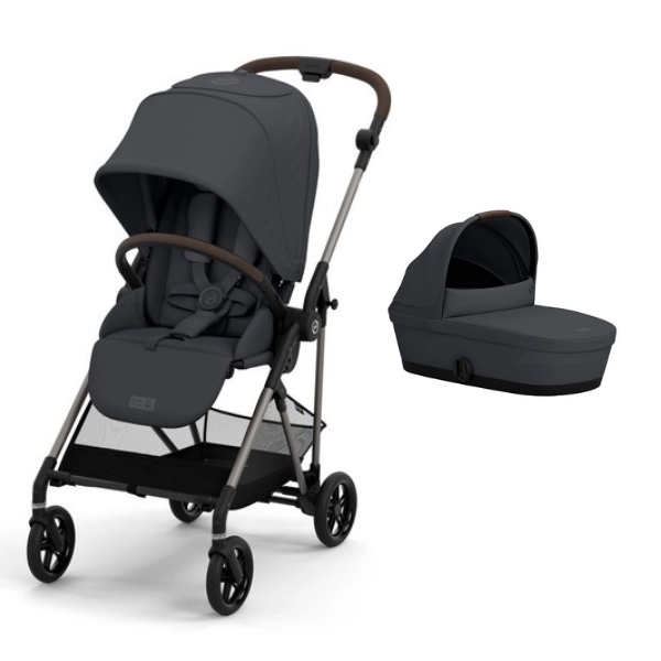 Poussette Cybex Melio 3 Châssis Bronze + Nacelle - Monument Grey (2023)
