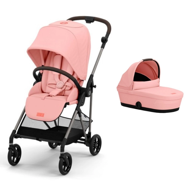 Poussette Cybex Melio 3 Châssis Bronze + Nacelle - Hibiscus Red (2023)